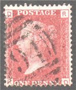 Great Britain Scott 33 Used Plate 108 - RD
